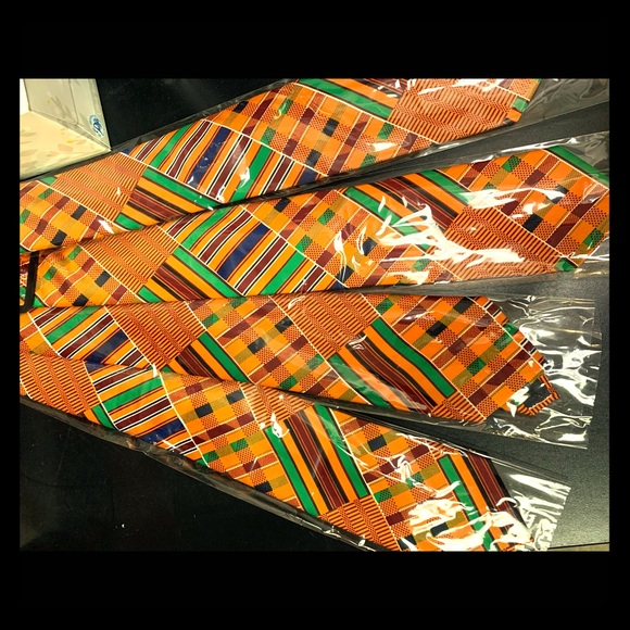 African print kente kinte tie with hanky - Picture 1 of 2